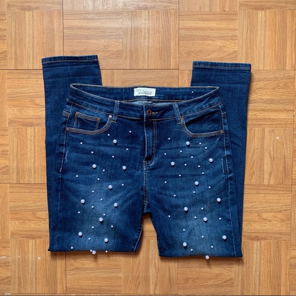 Pearled denim jeans - Picture 1 of 5